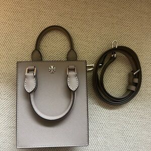 Tory Burch Gray Mini Bag with Structured Design